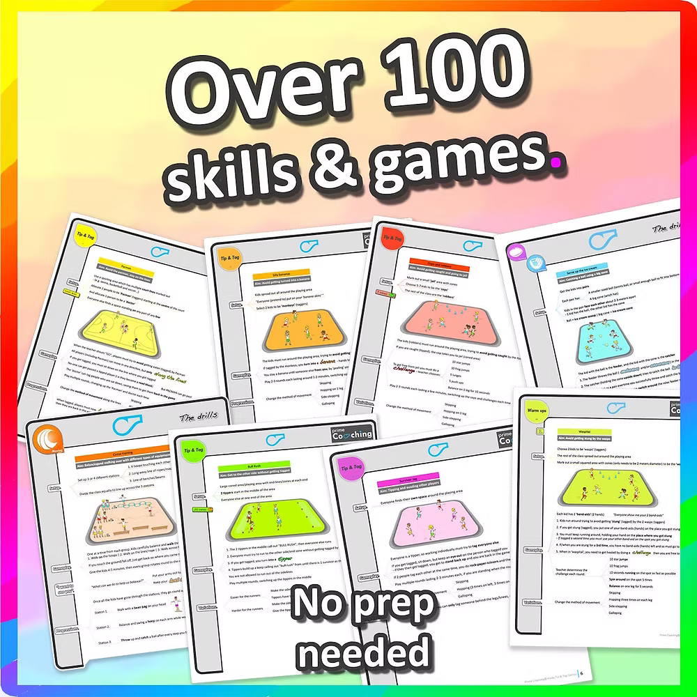 Kindergarten to Grade 2 PE Games - Complete Sport Skill and Games Pack