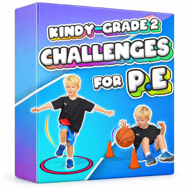 Kindergarten - Grade 2 PE Challenges - Flash cards + stations