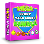 Mega PE task card skills bundle: 240+ task cards & videos (grades K-6)