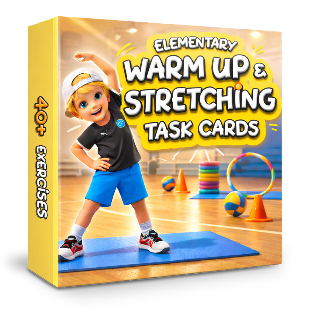 PE Warm ups & stretching: Task cards (+videos) for Physical Education