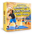 PE Warm ups & stretching: Task cards (+videos) for Physical Education