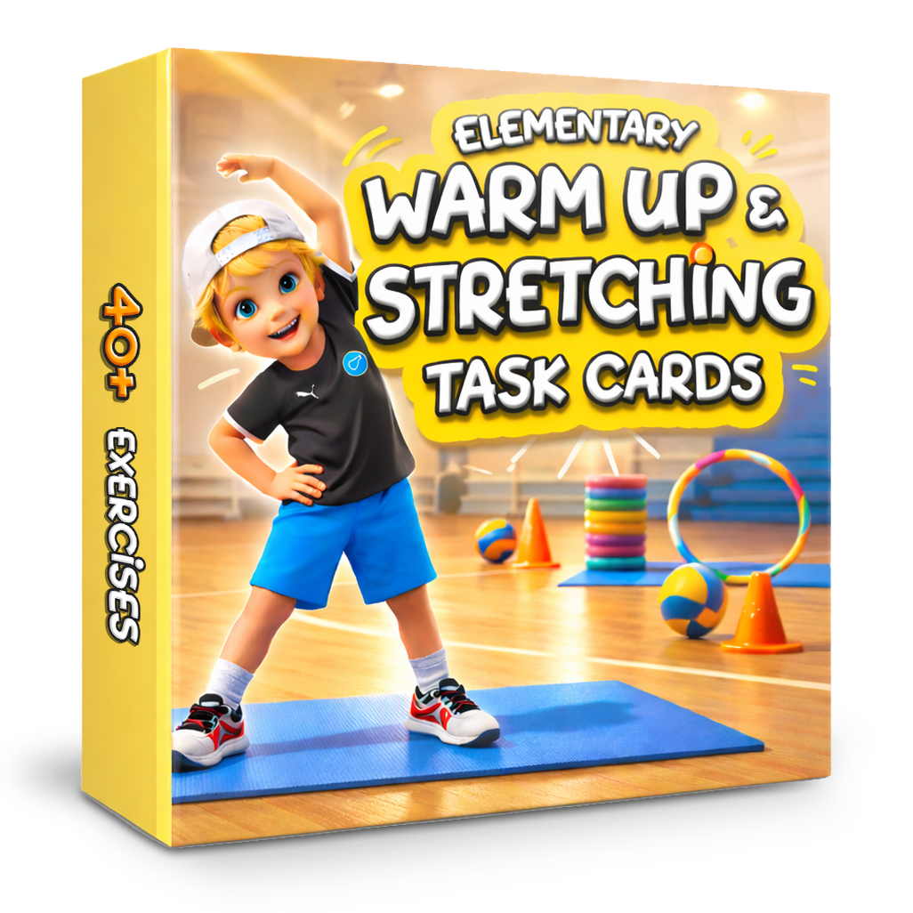 PE Warm ups & stretching: Task cards (+videos) for Physical Education