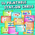 PE Fitness Circuit Station cards - 36 more tasks with cards & videos (Vol.2)