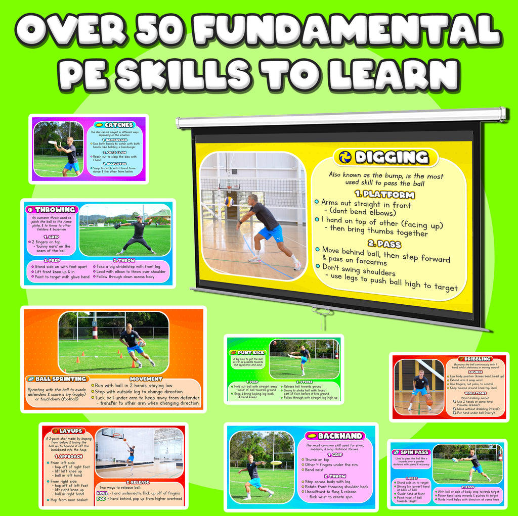 How to teach Sports - Fundamental PE skills (slides + videos)