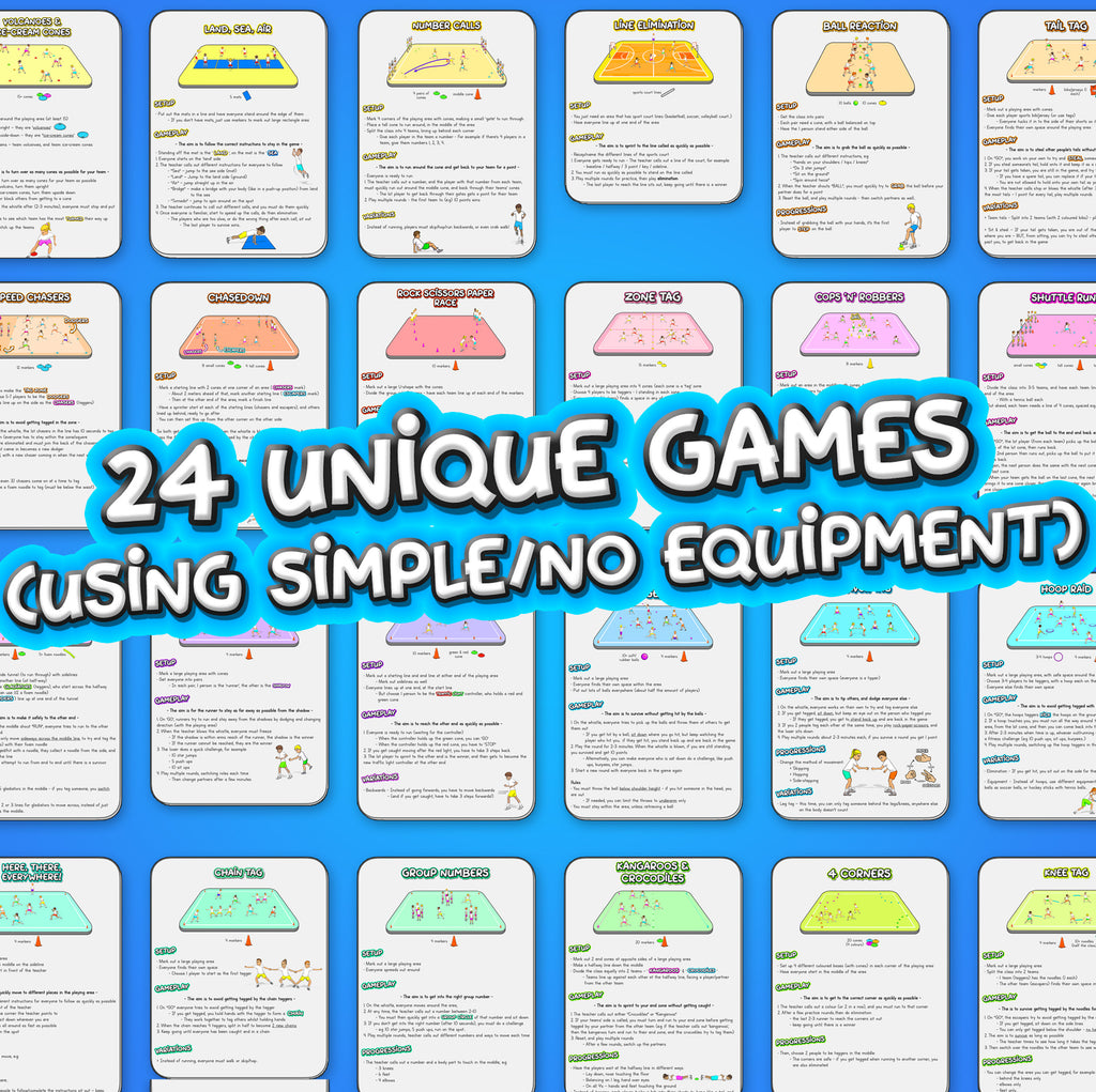 Elementary Warm up games for Physical Education - 24 sports activities