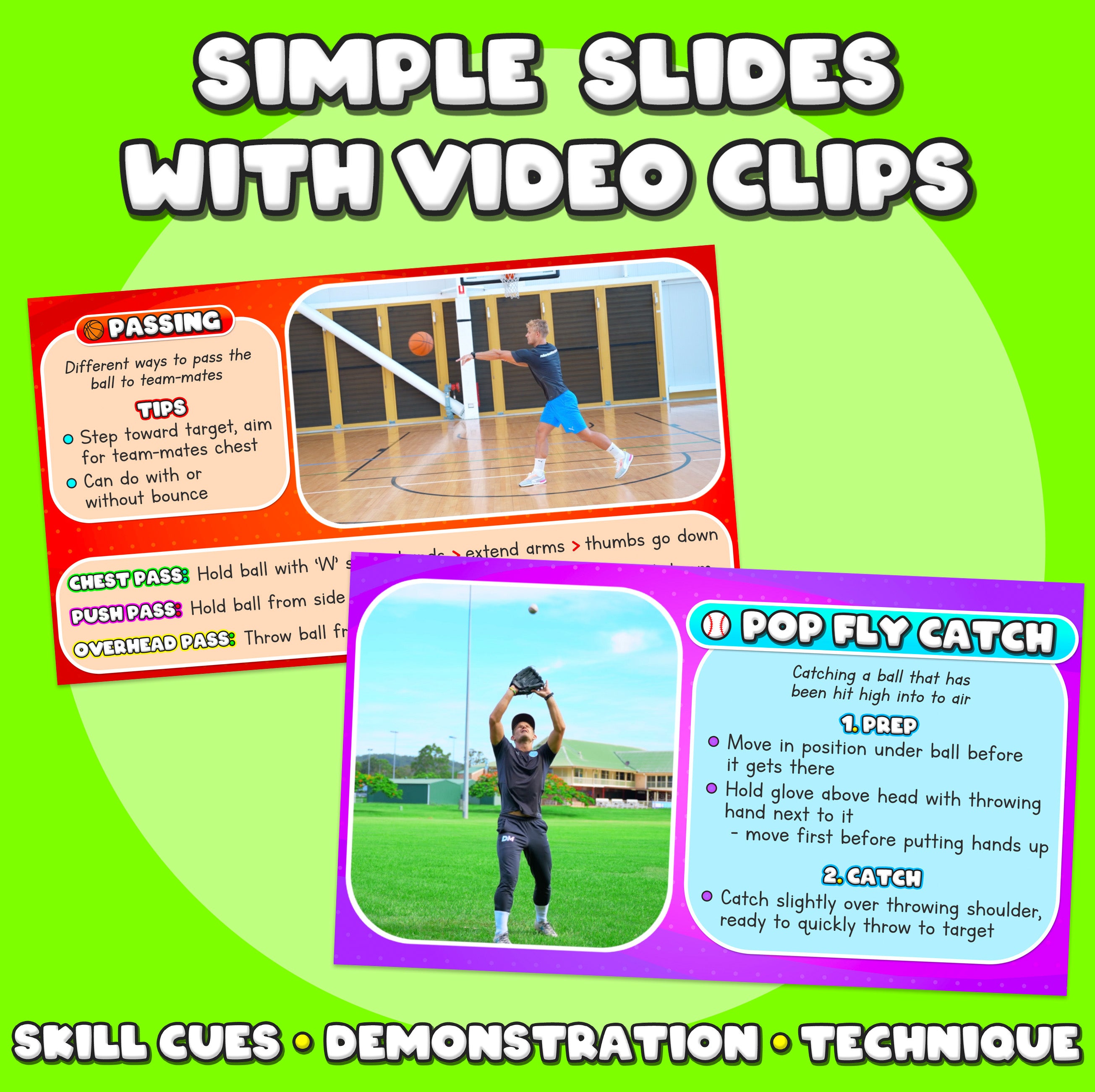 How to teach Sports - Fundamental PE skills (slides + videos)