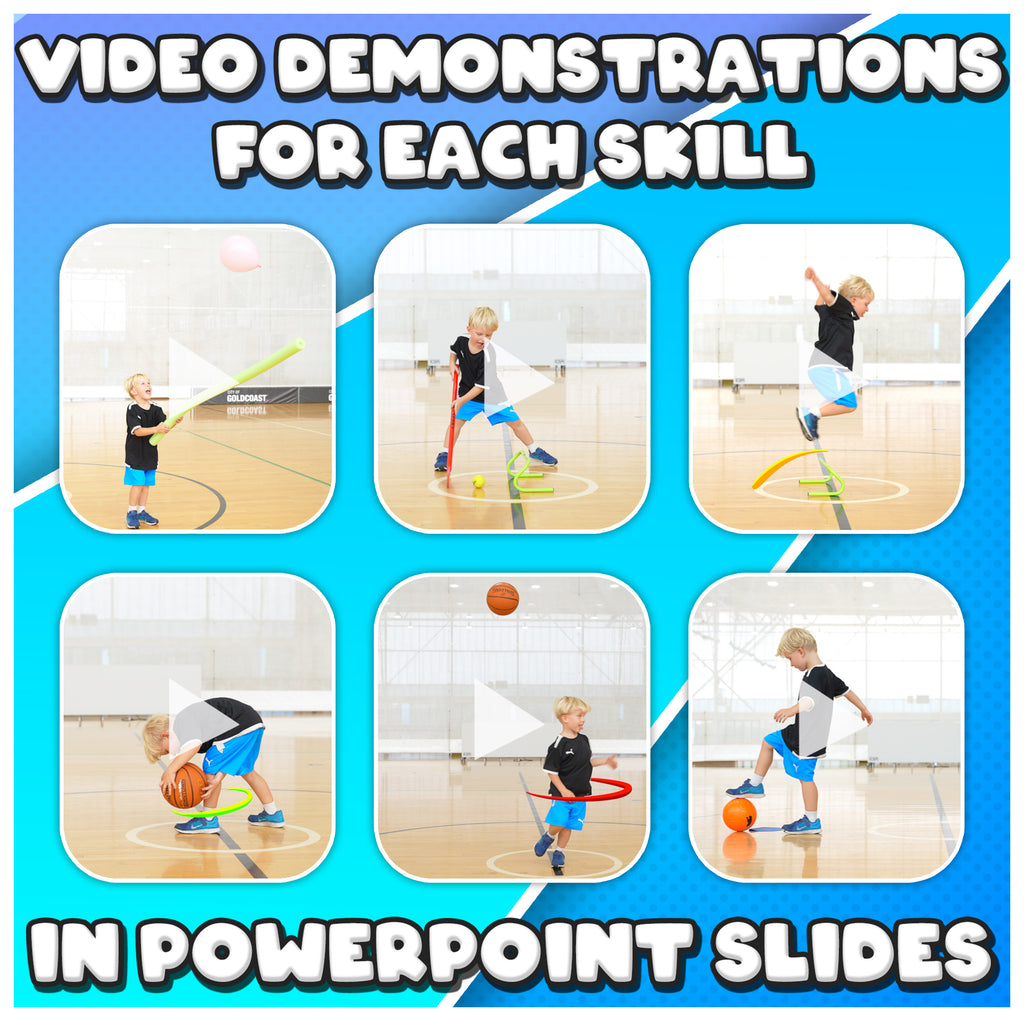 Kindergarten - Grade 2 PE Challenges - Flash cards + stations