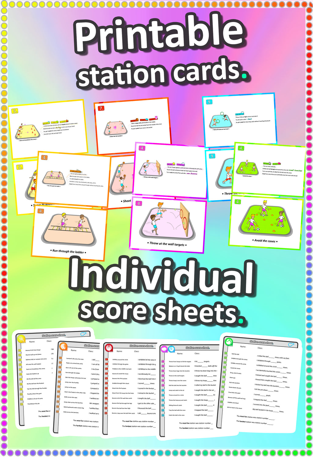 PE activities - Sport Skill Stations (grades K-3)