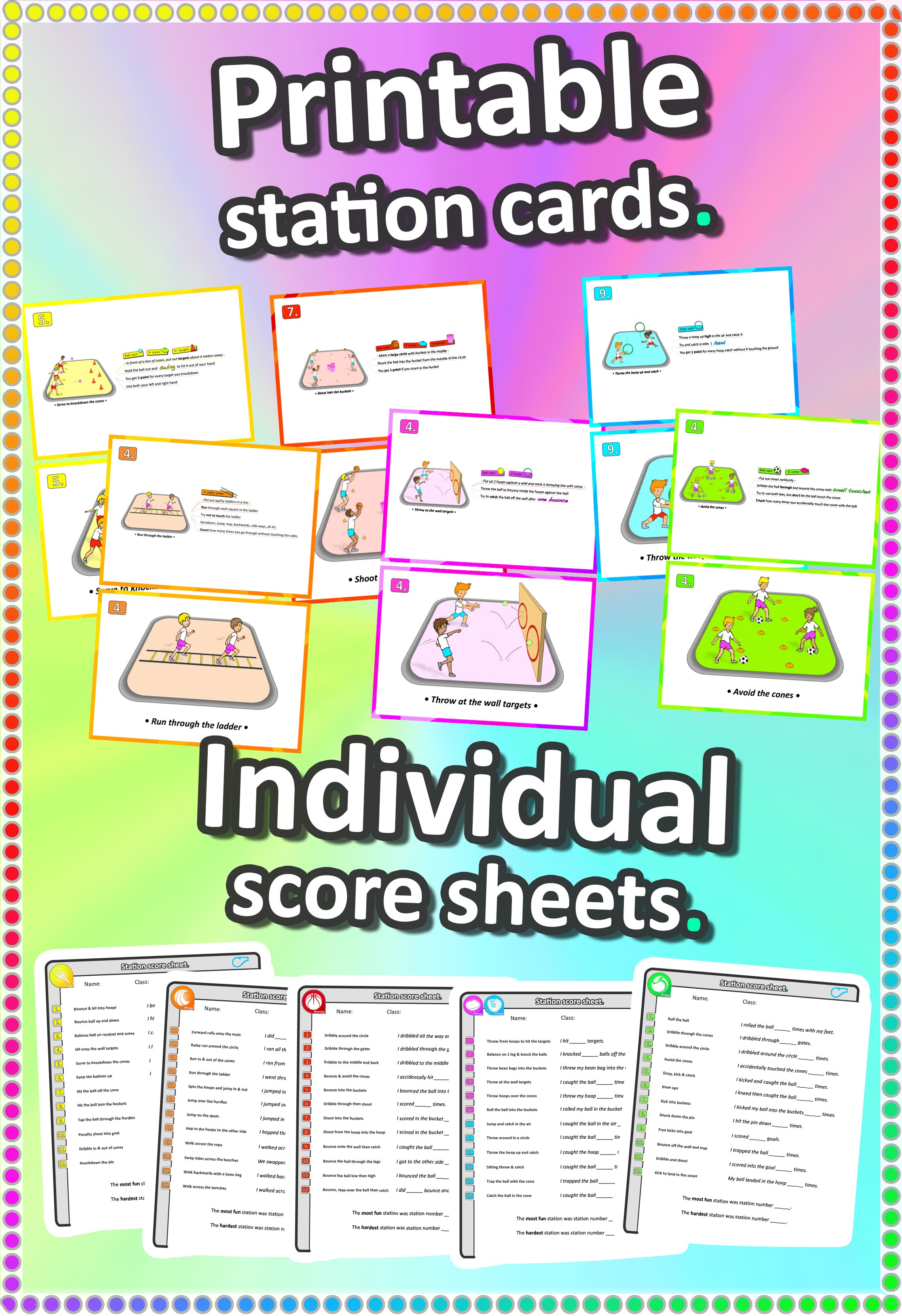 PE activities - Sport Skill Stations (grades K-3)