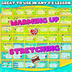 PE Warm ups & stretching: Task cards (+videos) for Physical Education