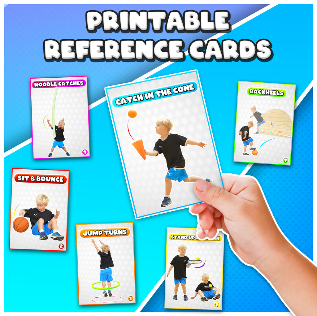 Kindergarten - Grade 2 PE Challenges - Flash cards + stations