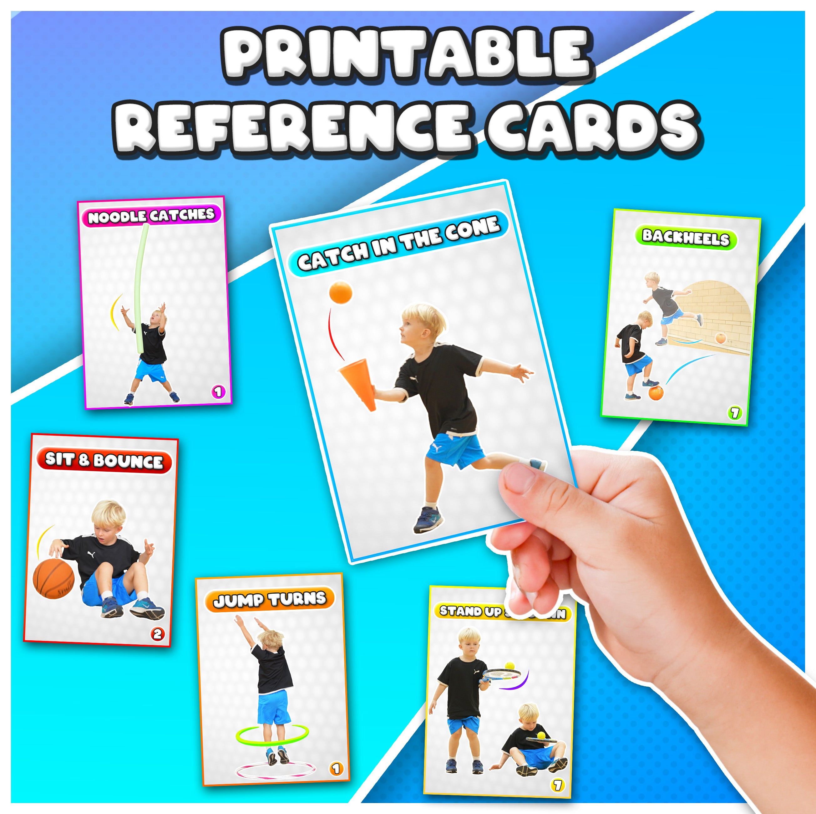 Kindergarten - Grade 2 PE Challenges - Flash cards + stations