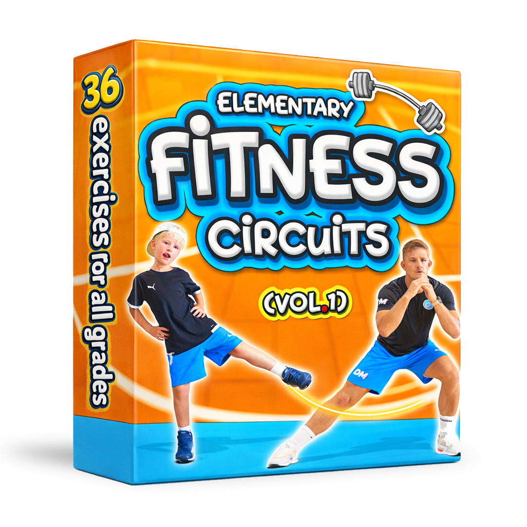 PE Fitness Circuit Station cards - 36 gym tasks with cards & videos (Vol.1)