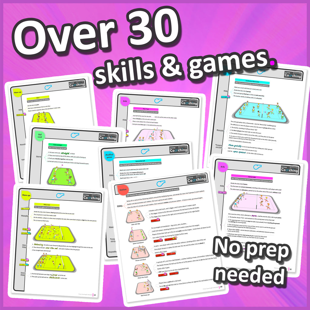 Volleyball Unit - Elementary physical education drills, skills & lessons