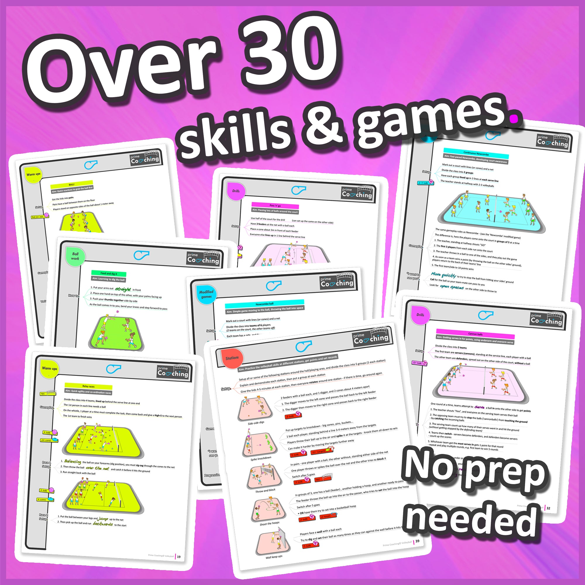 Volleyball Unit - Elementary physical education drills, skills & lessons